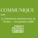 Communiqué de la commission administrative